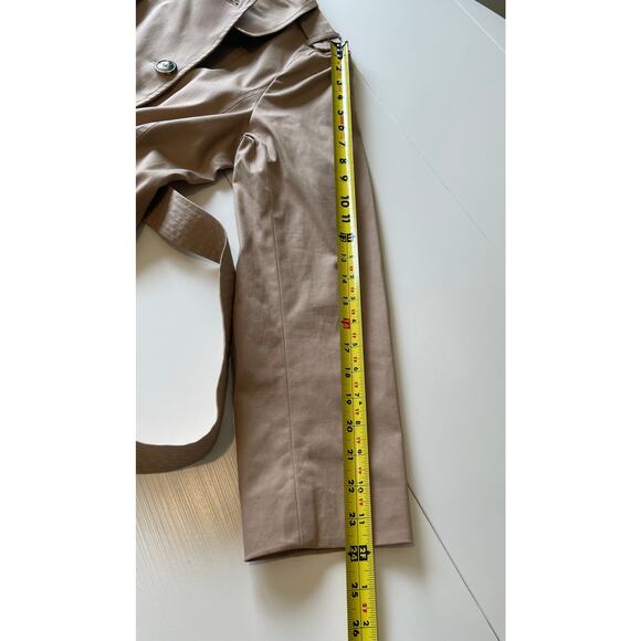 Talbots Double Breasted Trench Coat NWOT Sz M Belted Lined Tan Classic Timeless - Picture 12 of 15